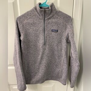Patagonia women’s quarter zip better sweater small gray-purple